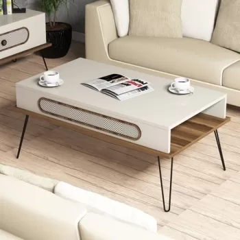 Masuta de cafea Ekol Cream, Hommy Craft, 105x60x46 cm, crem imagine