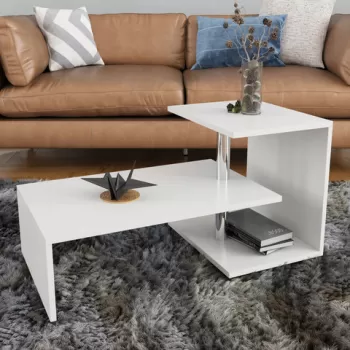 Masuta de cafea, Elegance, Dilek, 100x46x50 cm, Alb imagine