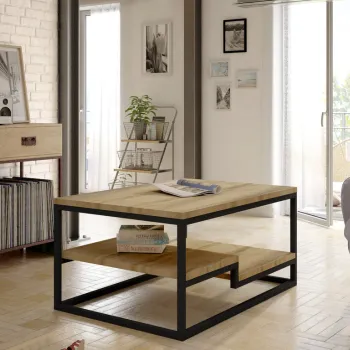 Masuta de cafea ELTAP, Marlo, 100x60x48 cm, PAL, negru/stejar imagine