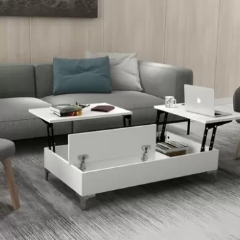 Masuta de cafea Esinti White, Furny Home, 121x69,2x28 cm, alb imagine