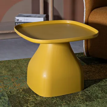 Masuta de cafea Gea, Mauro Ferretti, 48x48x38 cm, plastic, galben imagine