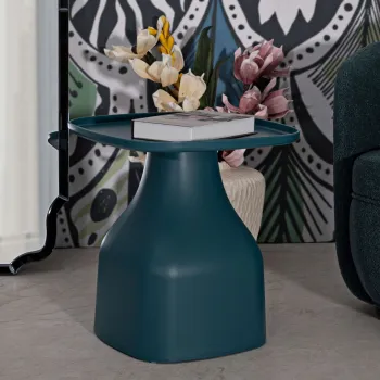 Masuta de cafea Gea, Mauro Ferretti, 48x48x50 cm, plastic, albastru imagine