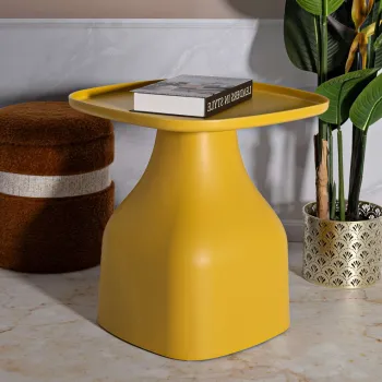Masuta de cafea Gea, Mauro Ferretti, 48x48x50 cm, plastic, galben imagine