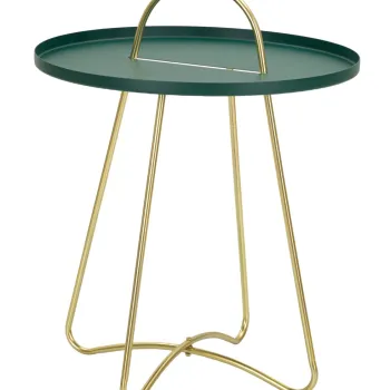 Masuta de cafea Grent, Mauro Ferretti, 45x45x59 cm, fier, verde/auriu imagine