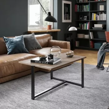 Masuta de cafea, Hadley, Merideths, 92x45x64 cm, Nuc / Negru imagine