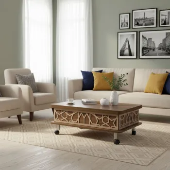 Masuta de cafea, Hanah Home, Adt, 90x40x60 cm, PAL, Maro imagine