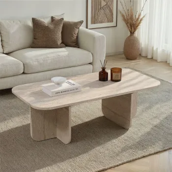 Masuta de cafea, Hanah Home, Akira, 120x41x60 cm, PAL, Travertin imagine