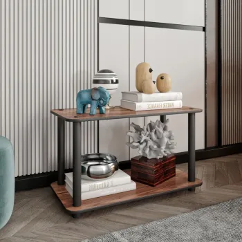 Masuta de cafea, Hanah Home, Bookcase 2-Tiers Rect, 30x38x60 cm, MDF , Maro imagine