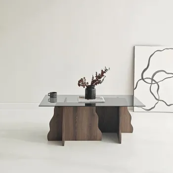 Masuta de cafea, Hanah Home, Canyon, 105x40x65 cm, Nuc / Fume imagine