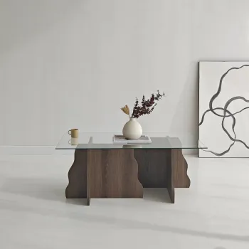 Masuta de cafea, Hanah Home, Canyon, 105x40x65 cm, Nuc / Transparent imagine