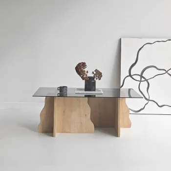 Masuta de cafea, Hanah Home, Canyon, 105x40x65 cm, Stejar Safir / Fume imagine