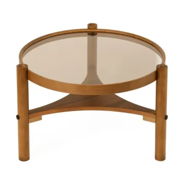 Masuta de cafea, Hanah Home, Clover, 100x46x100 cm, 100% SOLID BEECH WOOD, Maro imagine