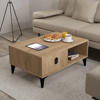 Masuta de cafea, Hanah Home, Deren 2006, 90x41.5x60 cm, PAL, Maro imagine