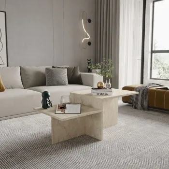 Masuta de cafea, Hanah Home, Diana, 105x40x50 cm, Travertin imagine