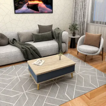 Masuta de cafea, Hanah Home, Dy Ada, 90x38x60 cm, PAL, Alaska / Anthracite imagine