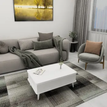 Masuta de cafea, Hanah Home, Dy Ada, 90x38x60 cm, PAL, Alb imagine