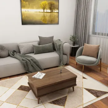 Masuta de cafea, Hanah Home, Dy Ada, 90x38x60 cm, PAL, Maro imagine