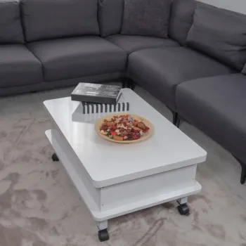 Masuta de cafea, Hanah Home, Dy Adt, 90x40x60 cm, PAL, Alb imagine