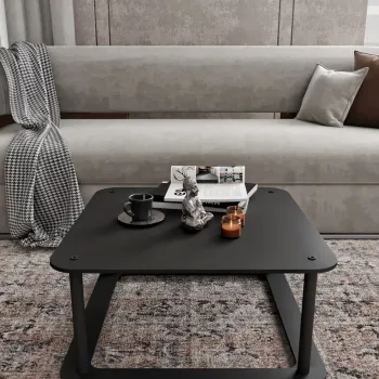 Masuta de cafea, Hanah Home, Hole Square, 70x38x70 cm, MDF , Negru imagine