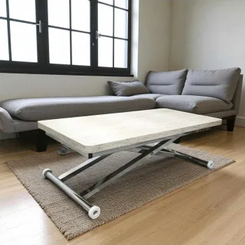 Masuta de cafea, Hanah Home, Home Ext, MDF, Travertin / Crom imagine