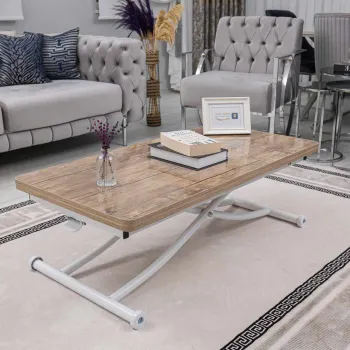 Masuta de cafea, Hanah Home, Home Ext, MDF, Vulturul Negru / Alb imagine