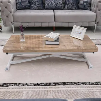 Masuta de cafea, Hanah Home, Home, MDF, Antic / Alb imagine