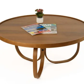 Masuta de cafea, Hanah Home, Jupiter, Lemn masiv, Maro imagine