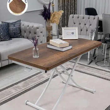 Masuta de cafea, Hanah Home, Juppo Int, MDF, Nuc inchis / Alb imagine