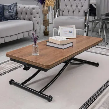 Masuta de cafea, Hanah Home, Juppo Int, MDF, Nuc / Negru imagine