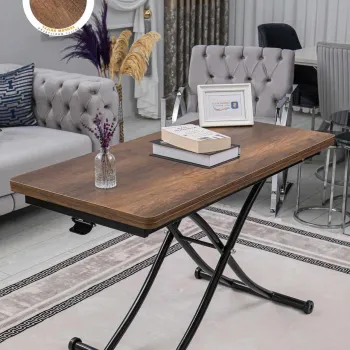 Masuta de cafea, Hanah Home, Juppo Int, MDF, Nuc / Negru imagine