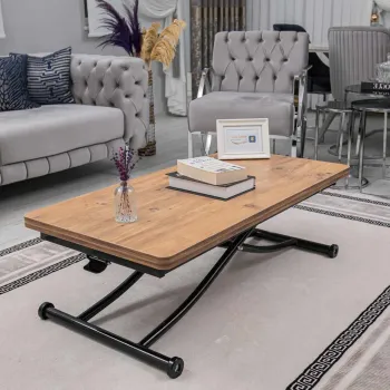 Masuta de cafea, Hanah Home, Juppo Int, MDF, Pin / Negru imagine