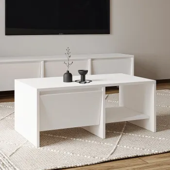 Masuta de cafea, Hanah Home, Laris, 90x35x45 cm, PAL, Alb imagine