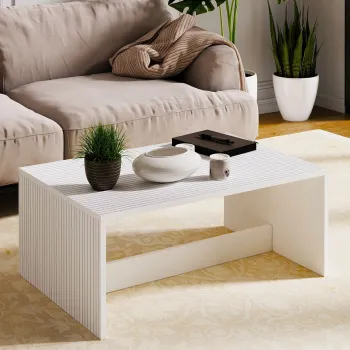 Masuta de cafea, Hanah Home, Lenna, 90x41.4x60 cm, PAL, Alb imagine