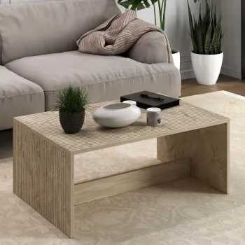 Masuta de cafea, Hanah Home, Lenna, 90x41.4x60 cm, PAL, Travertin imagine