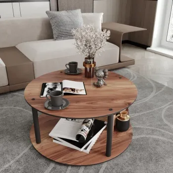 Masuta de cafea, Hanah Home, Masivo Round, MDF , Maro imagine