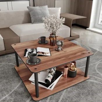 Masuta de cafea, Hanah Home, Masivo Square, 70x38x70 cm, MDF , Maro imagine