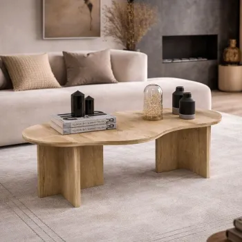 Masuta de cafea, Hanah Home, Messina, 120x41.8x55 cm, PAL MELAMINAT, Maro imagine
