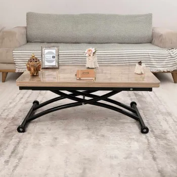 Masuta de cafea, Hanah Home, Mini Juppo Ext, MDF, Antic / Negru imagine