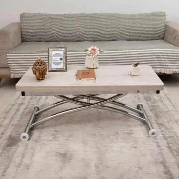 Masuta de cafea, Hanah Home, Mini Juppo Ext, MDF, Lisabona / Chrome imagine