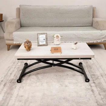 Masuta de cafea, Hanah Home, Mini Juppo Ext, MDF, Lisabona / Negru imagine