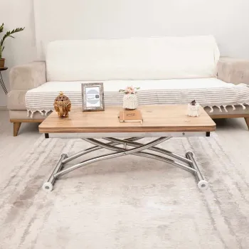 Masuta de cafea, Hanah Home, Mini Juppo Ext, MDF, Pin / Crom imagine