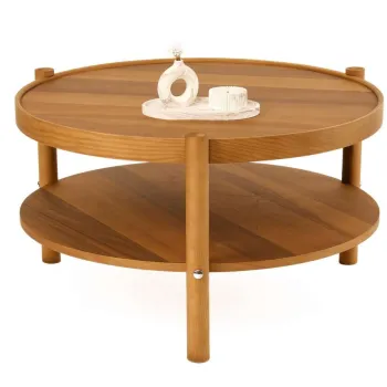 Masuta de cafea, Hanah Home, Monza, Lemn masiv, Maro imagine