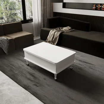 Masuta de cafea, Hanah Home, Nino, 90x40x60 cm, PAL, Alb imagine