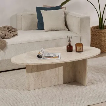 Masuta de cafea, Hanah Home, Orba, 120x40x65 cm, PAL, Travertin imagine