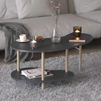 Masuta de cafea, Hanah Home, Peka-0021, 100x43x48 cm, PAL, Antracit imagine