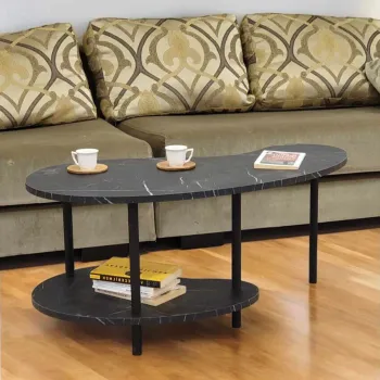 Masuta de cafea, Hanah Home, Peka-0021, 100x43x48 cm, PAL, Marmura imagine