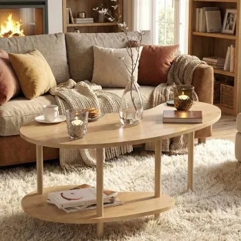 Masuta de cafea, Hanah Home, Peka-0021, 100x43x48 cm, PAL, Maro imagine