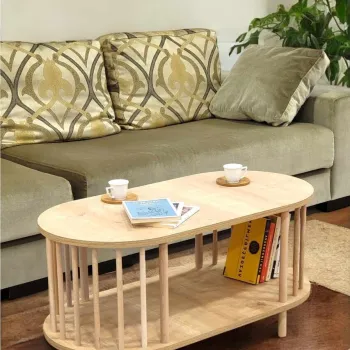 Masuta de cafea, Hanah Home, Peka-0111, 90x43x45 cm, PAL, Maro imagine