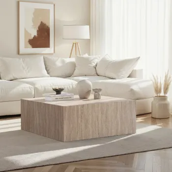 Masuta de cafea, Hanah Home, Prizma, 90x35x90 cm, MDF , Travertin imagine