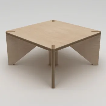 Masuta de cafea, Hanah Home, Pura, 75x40x75 cm, 100% BIRCH PLYWOOD, Lemn natural imagine